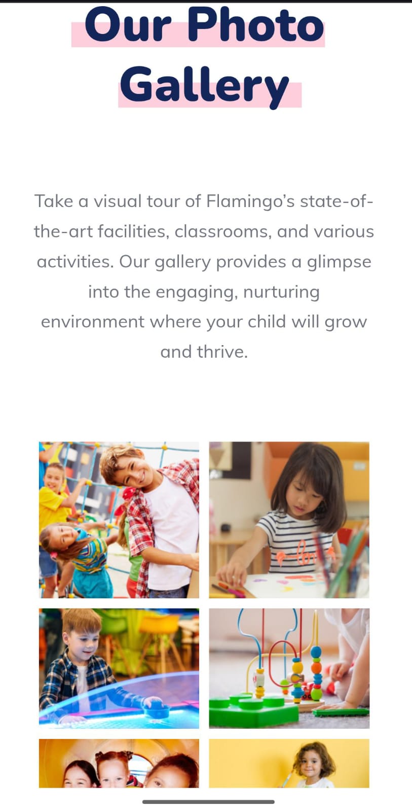 Flamingo Pre-School Mobile Mockup