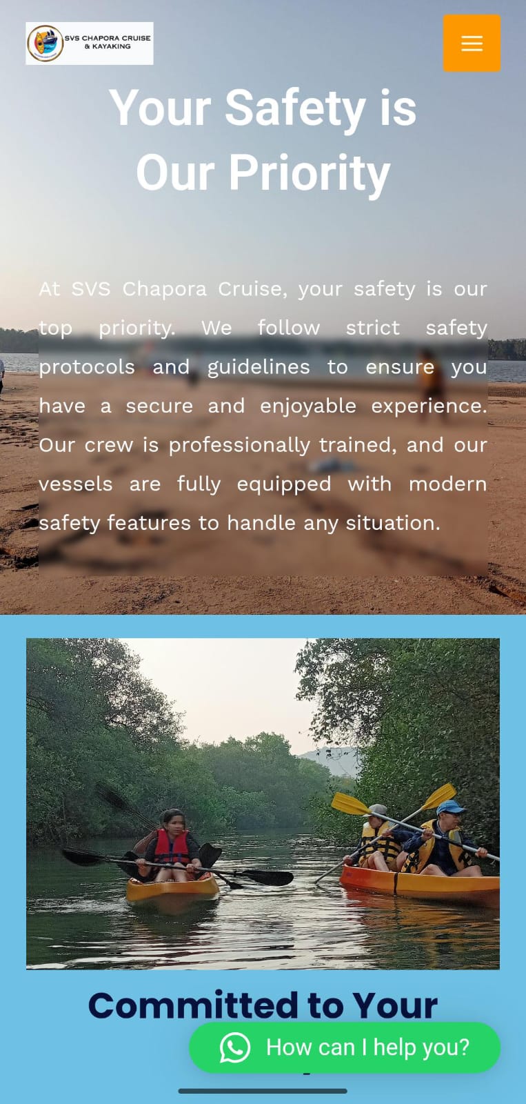 SVS Chapora Cruise Mobile Mockup